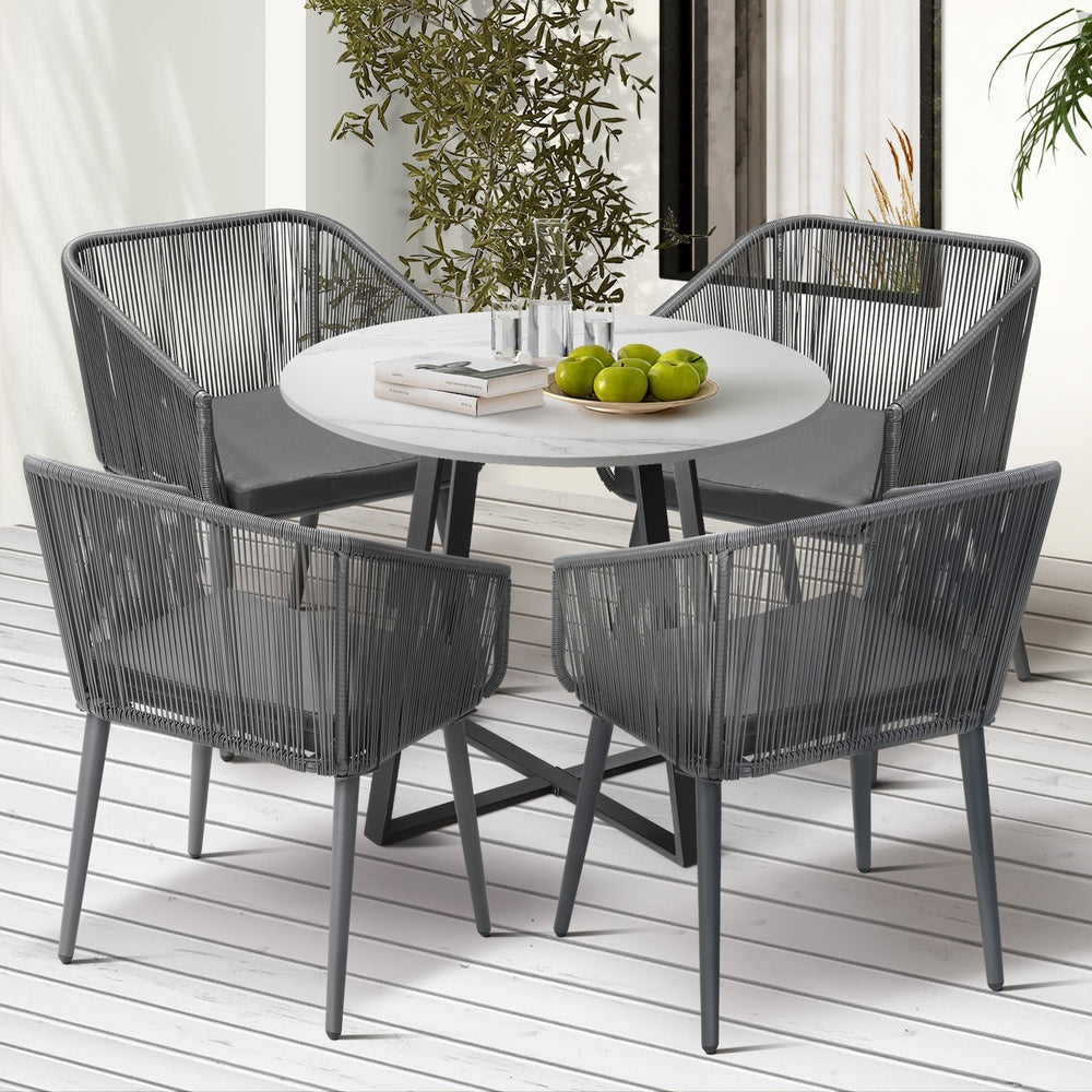 3x/5x Outdoor Dining Set Sintered Stone Table Bistro Set