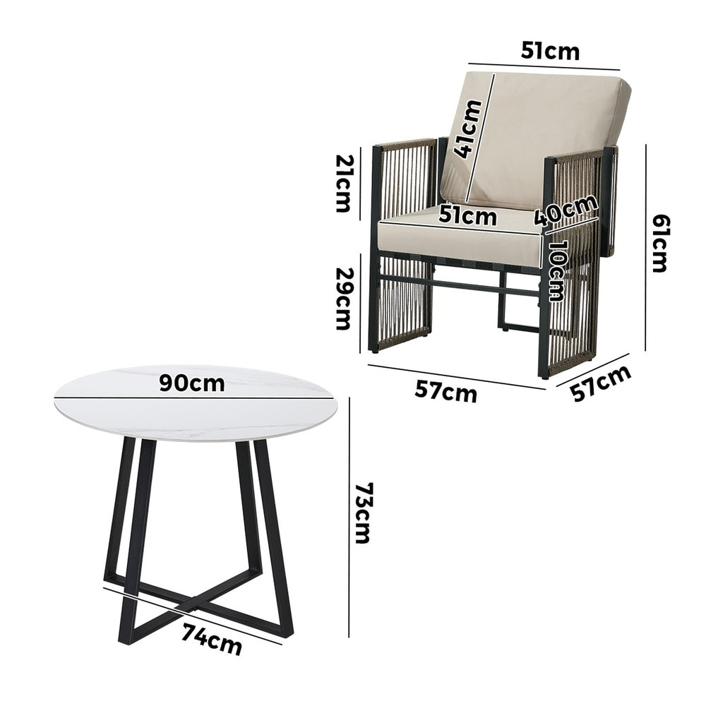 White chair 90x90x73cm, view 6