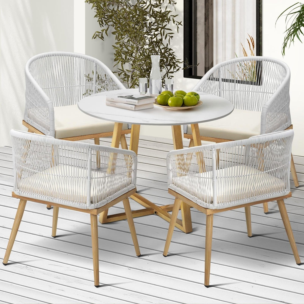 3/5 Pieces Outdoor Dining Set Table&Lounge Chairs for Patio