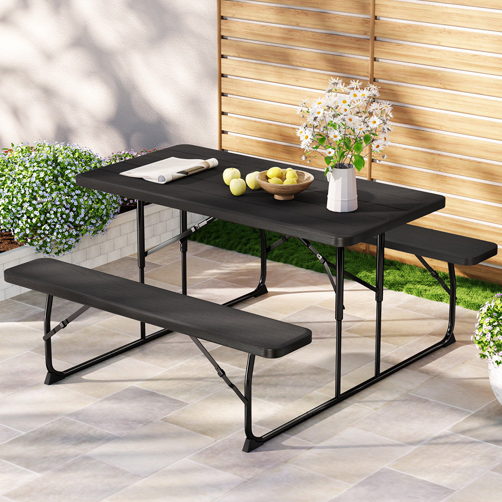 3 Pcs Outdoor Setting Patio Hdpe Bench