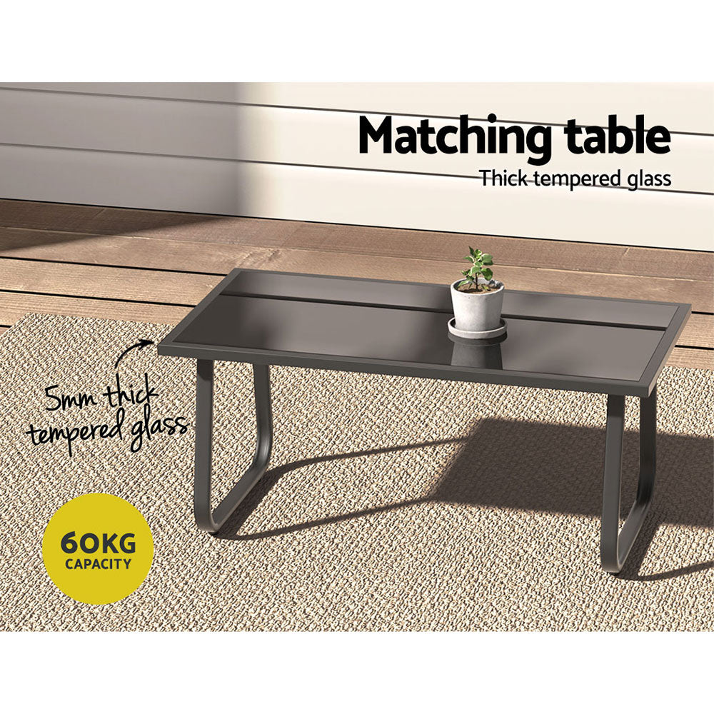 Outdoor Sofa Set Lounge Textilene Table & Chairs Garden Patio Furniture