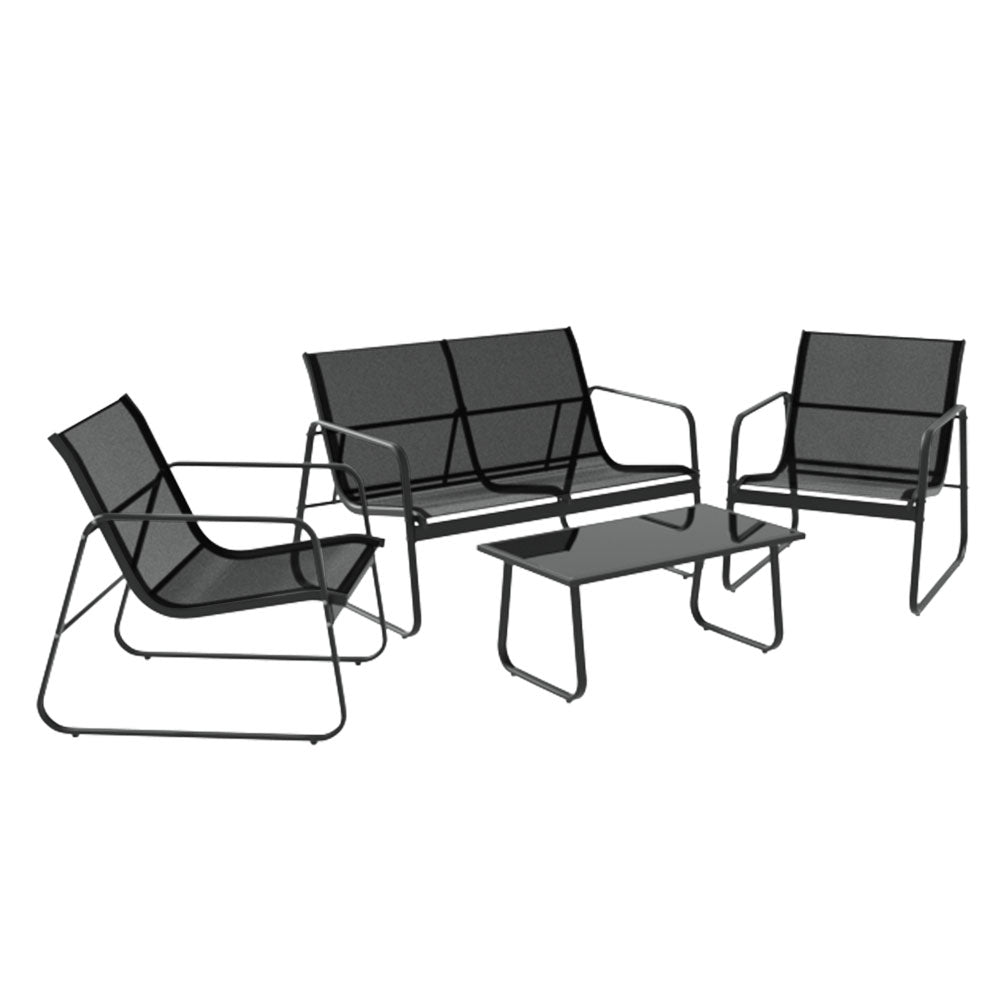 Outdoor Sofa Set Lounge Textilene Table & Chairs Garden Patio Furniture