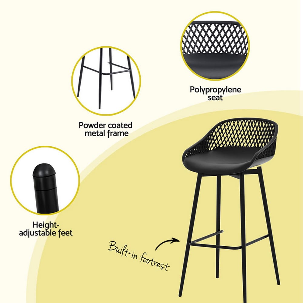 Outdoor Bar Set Black 40x46x100cm