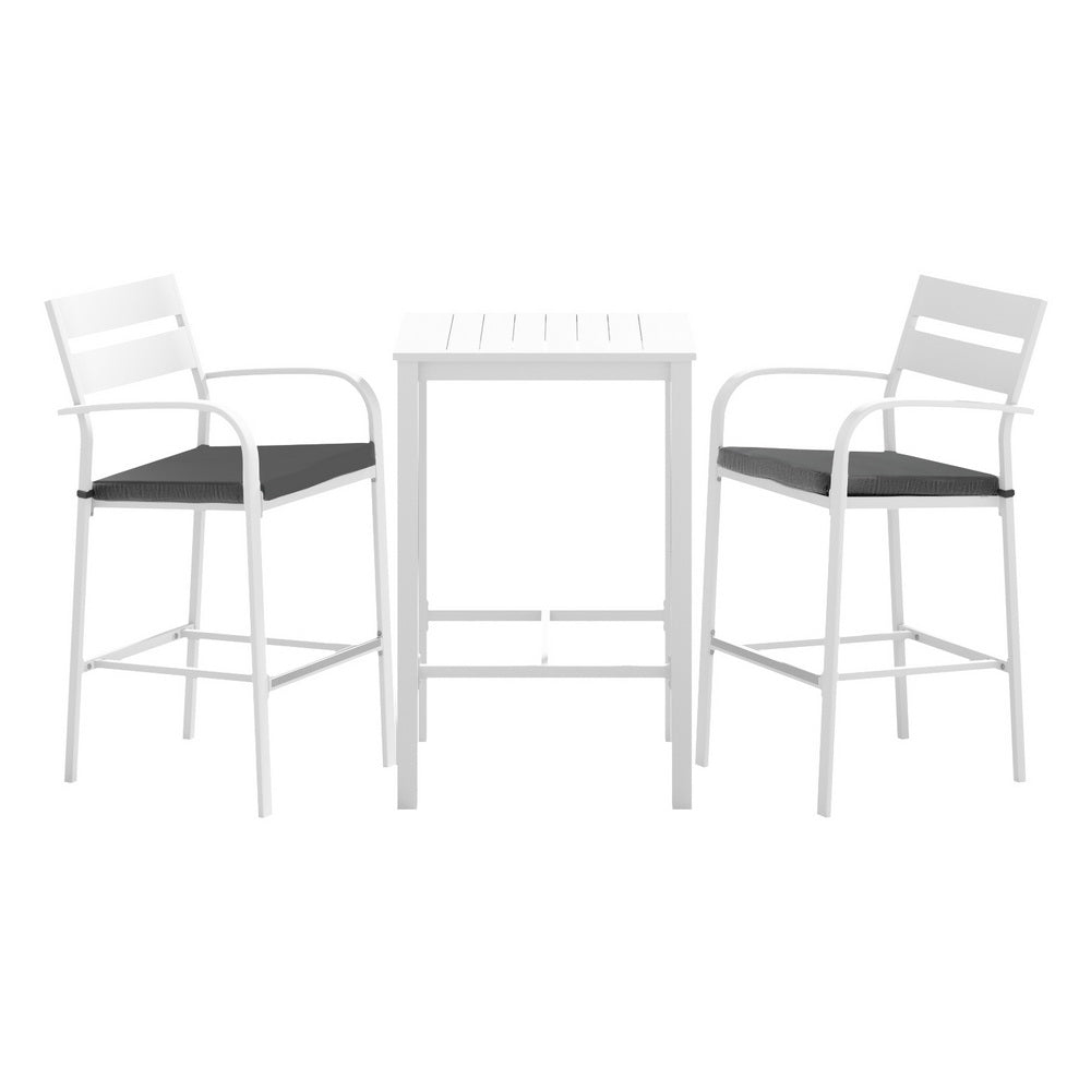 3-Piece Outdoor Bar Set Patio Aluminium Bistro, Outdoor Dining Sets