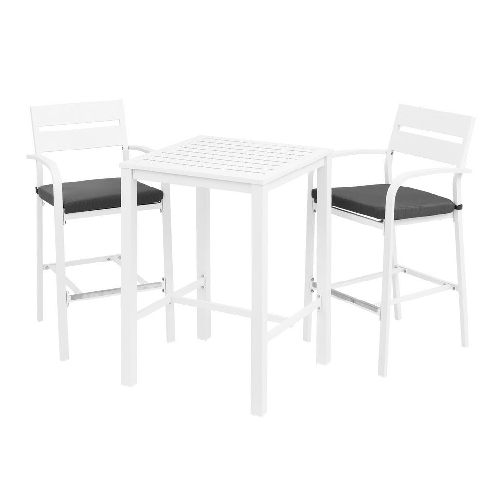 3-Piece Outdoor Bar Set Patio Aluminium Bistro | Outdoor Dining Sets - photo 6