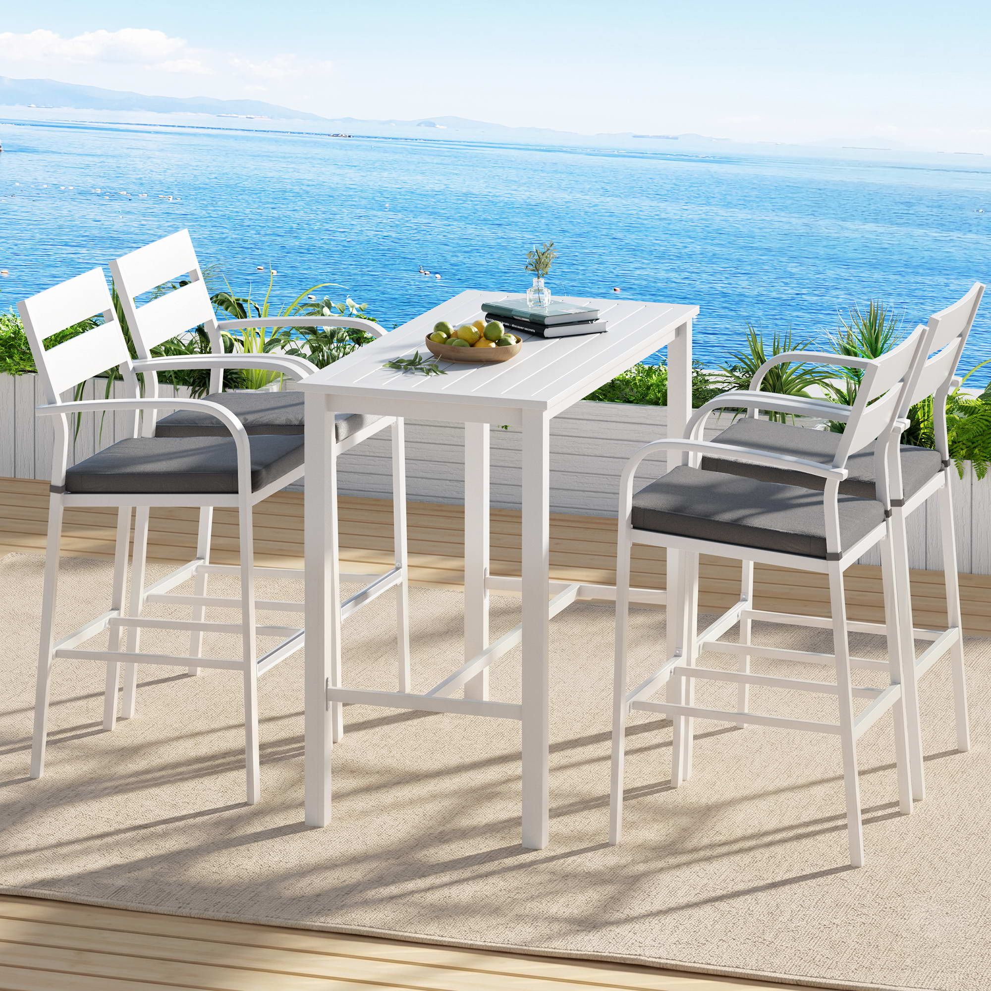 5-Piece Outdoor Bar Set Aluminium Patio | Simpledeals