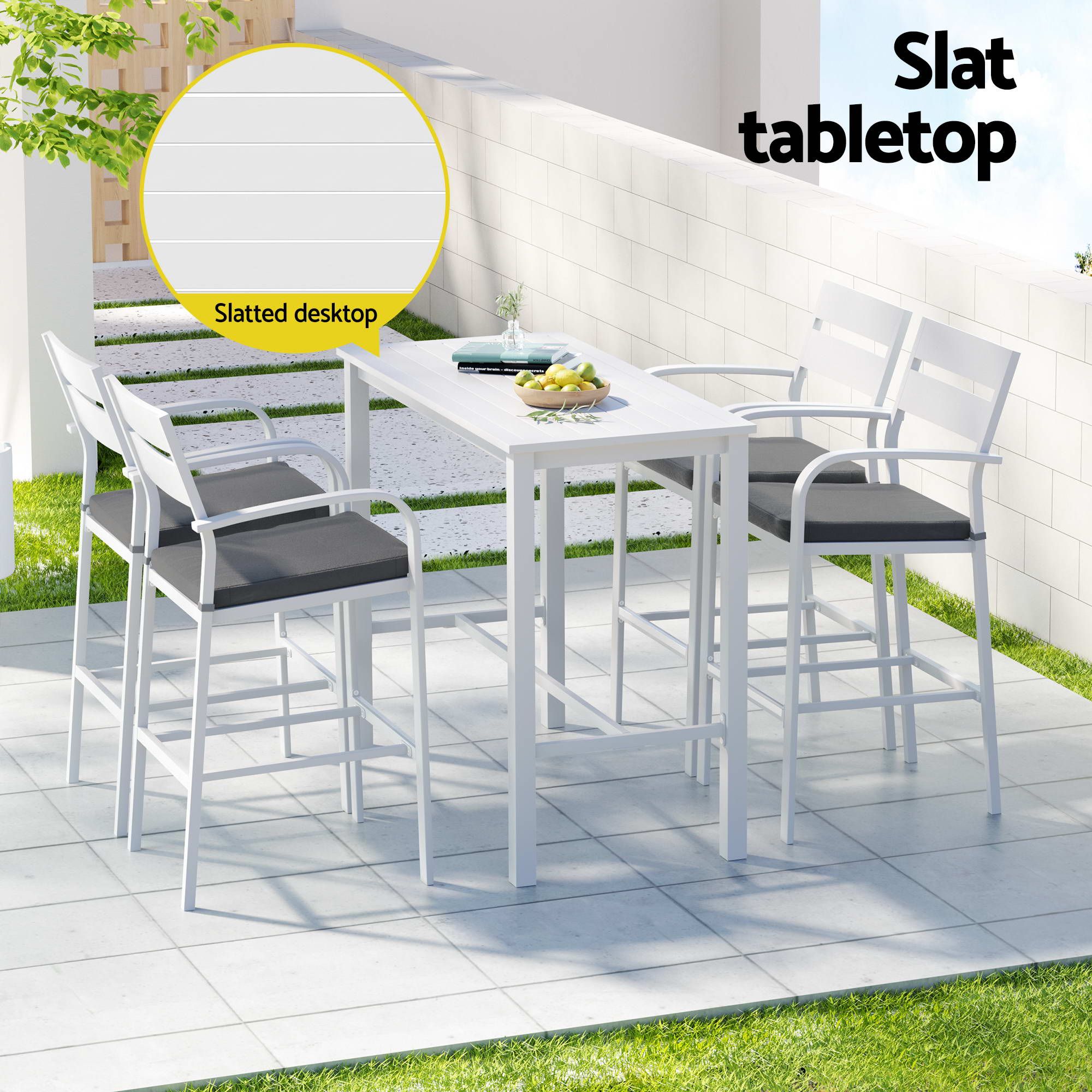 5-Piece Outdoor Bar Set Aluminium Patio | Simpledeals