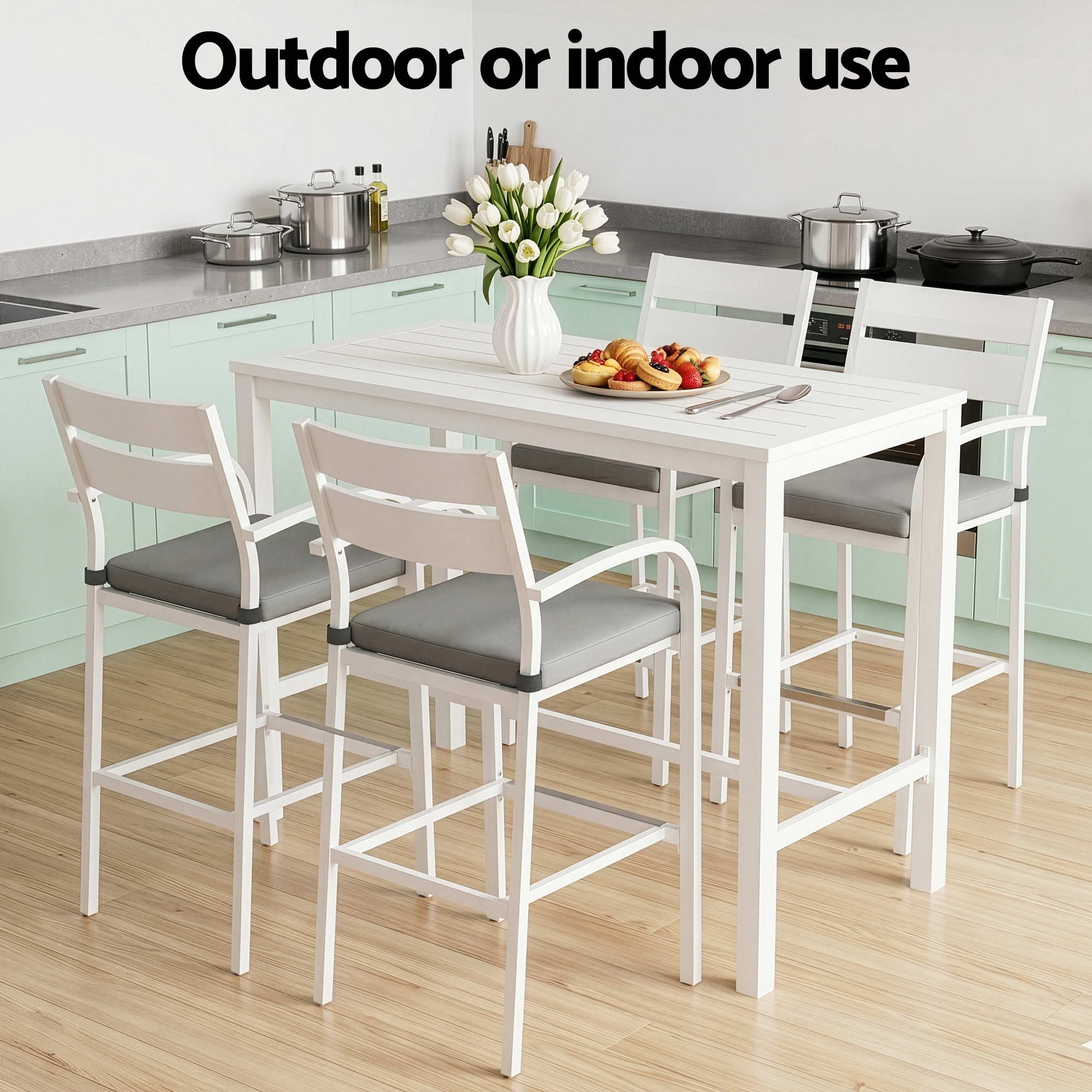 5-Piece Outdoor Bar Set Aluminium Patio | Simpledeals
