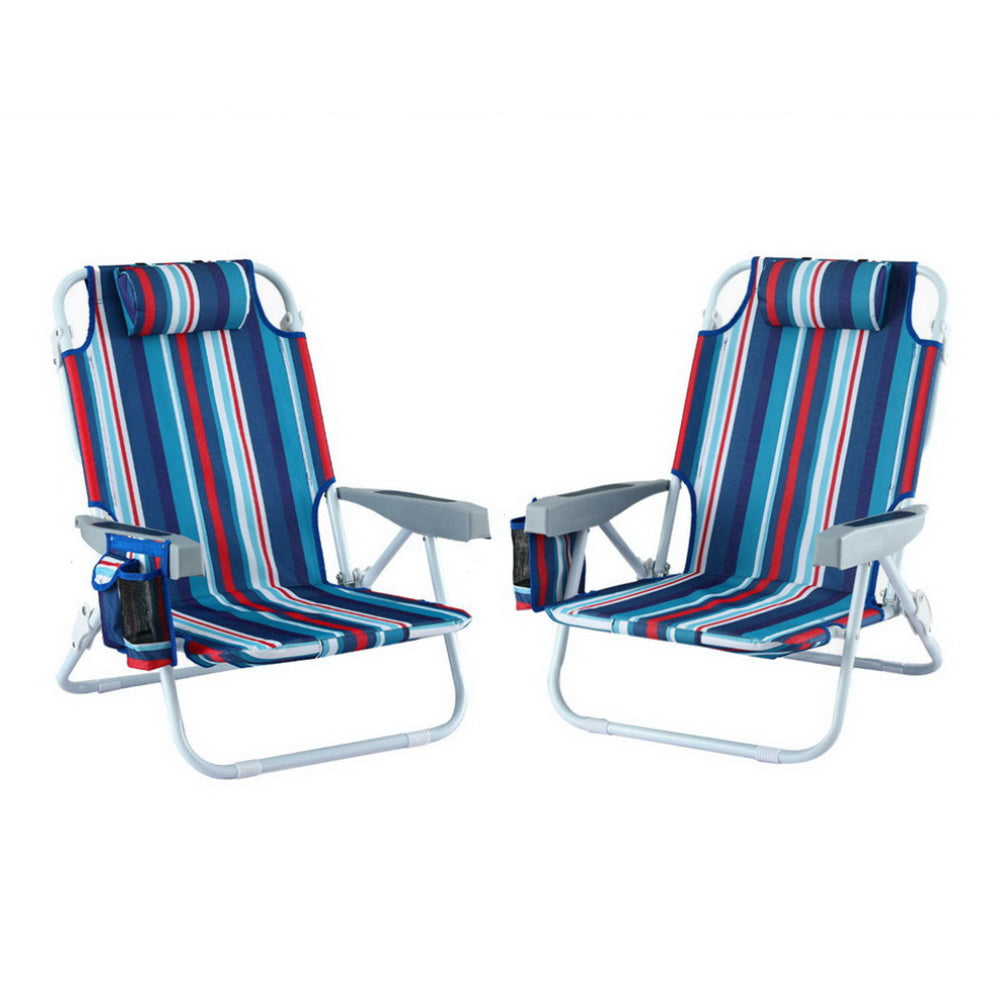Outdoor Chairs Beach Chair Backpack Cooler Storage Lightweight Fishing Blue | Blue colour