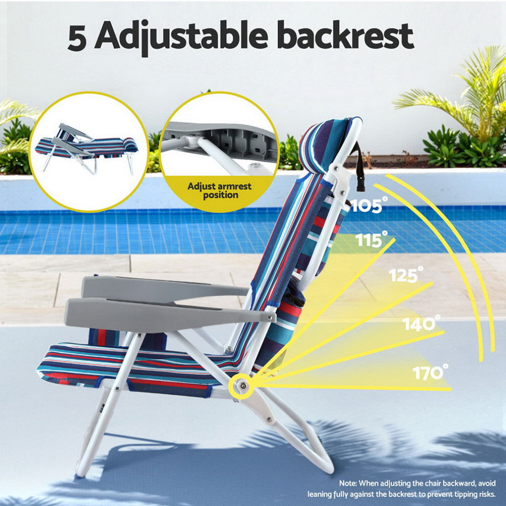 Outdoor Chairs Beach Chair Backpack Cooler Storage Lightweight Fishing Blue, Blue colour