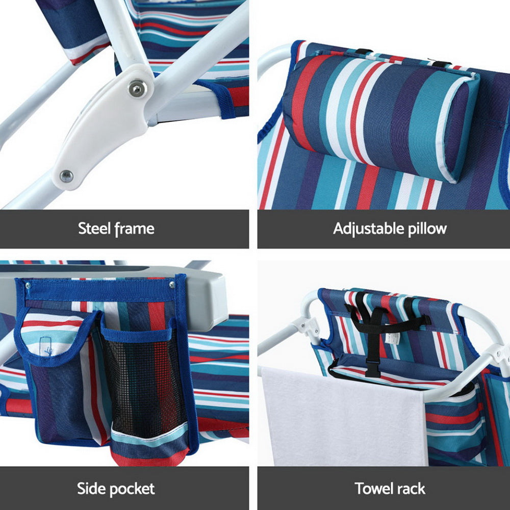 Blue colour - Outdoor Chairs Beach Chair Backpack Cooler Storage Lightweight Fishing Blue