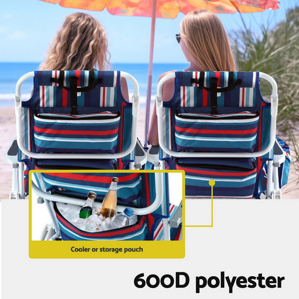 Outdoor Sofas & Lounge Sets - Outdoor Chairs Beach Chair Backpack Cooler Storage Lightweight Fishing Blue