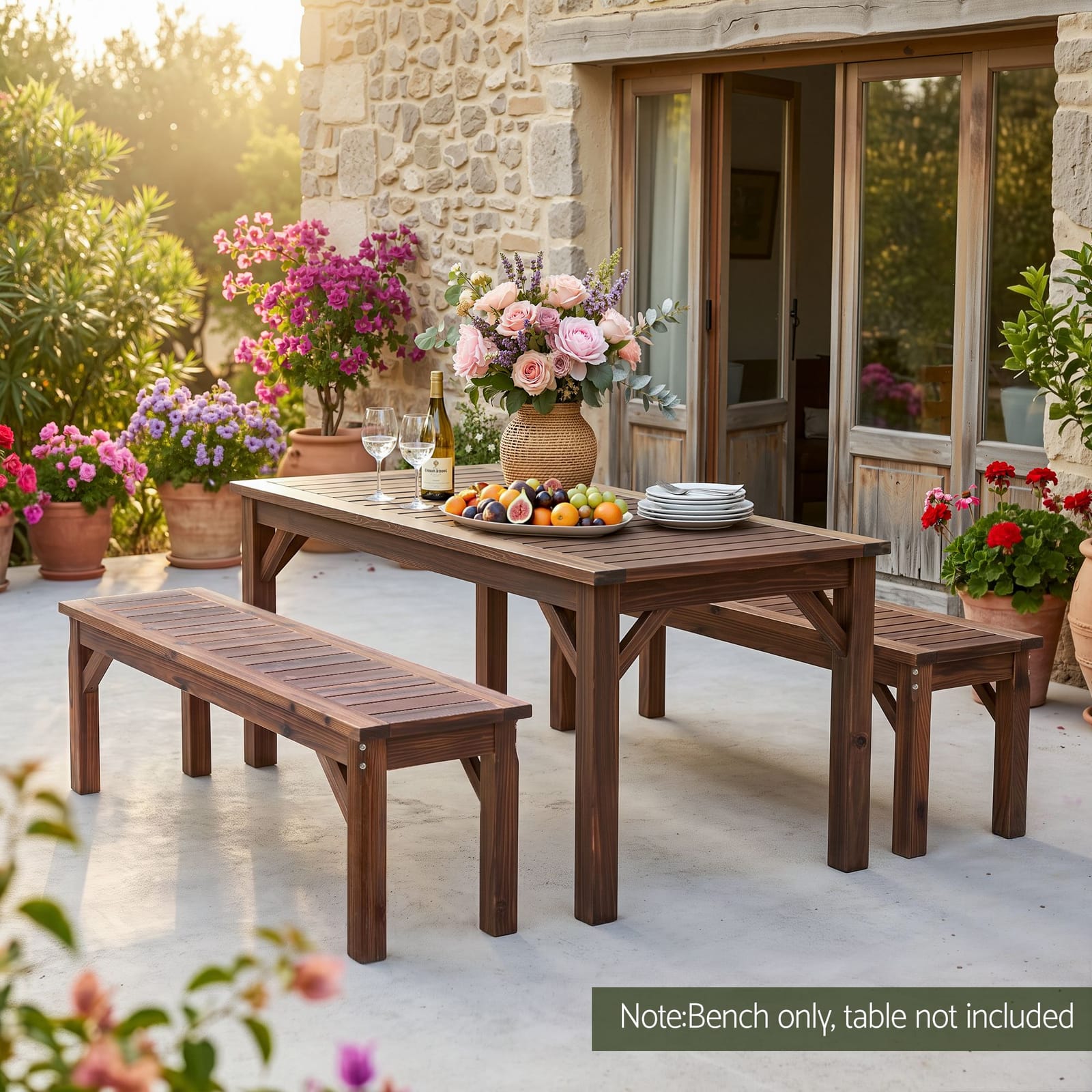 Timber Garden Seat 120cm 120x40x40.5cm