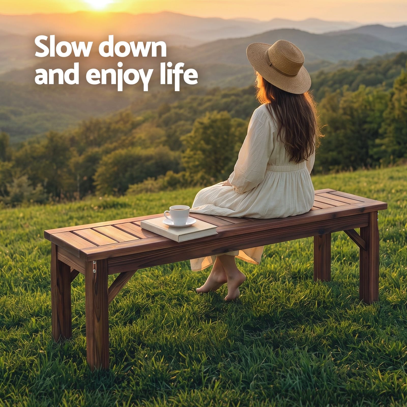 Timber Garden Seat 120cm 120x40x40.5cm