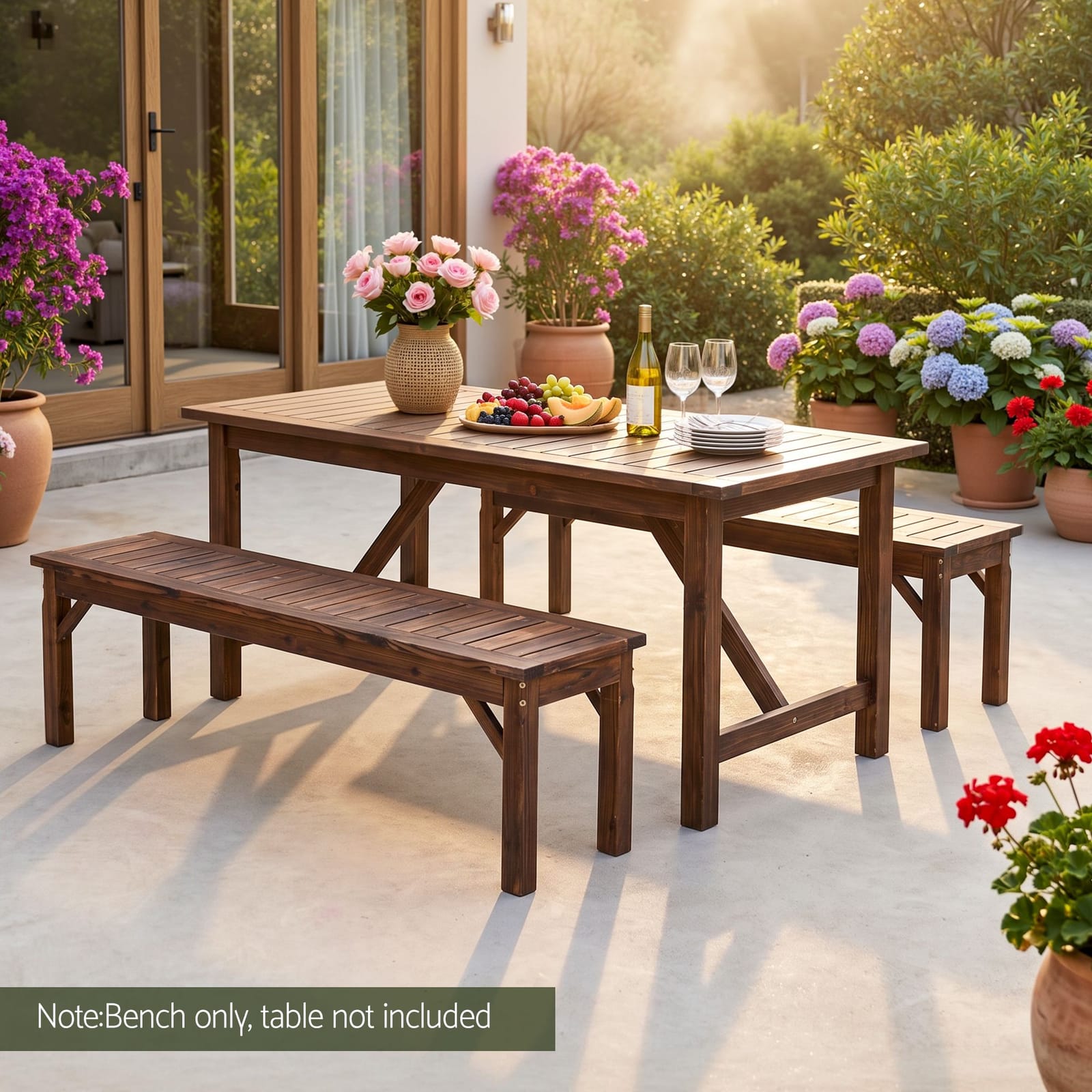 Timber Garden Seat 150cm 150x40x40.5cm