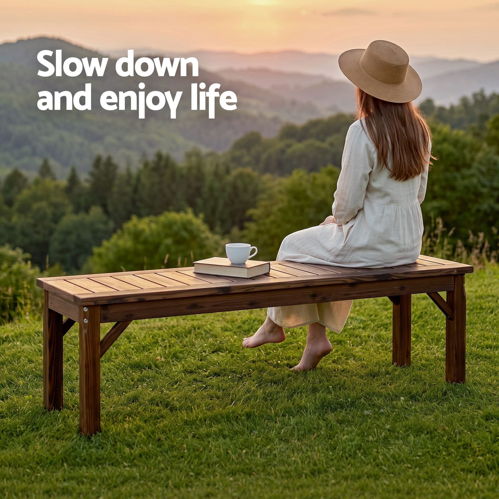 Timber Garden Seat 150cm 150x40x40.5cm