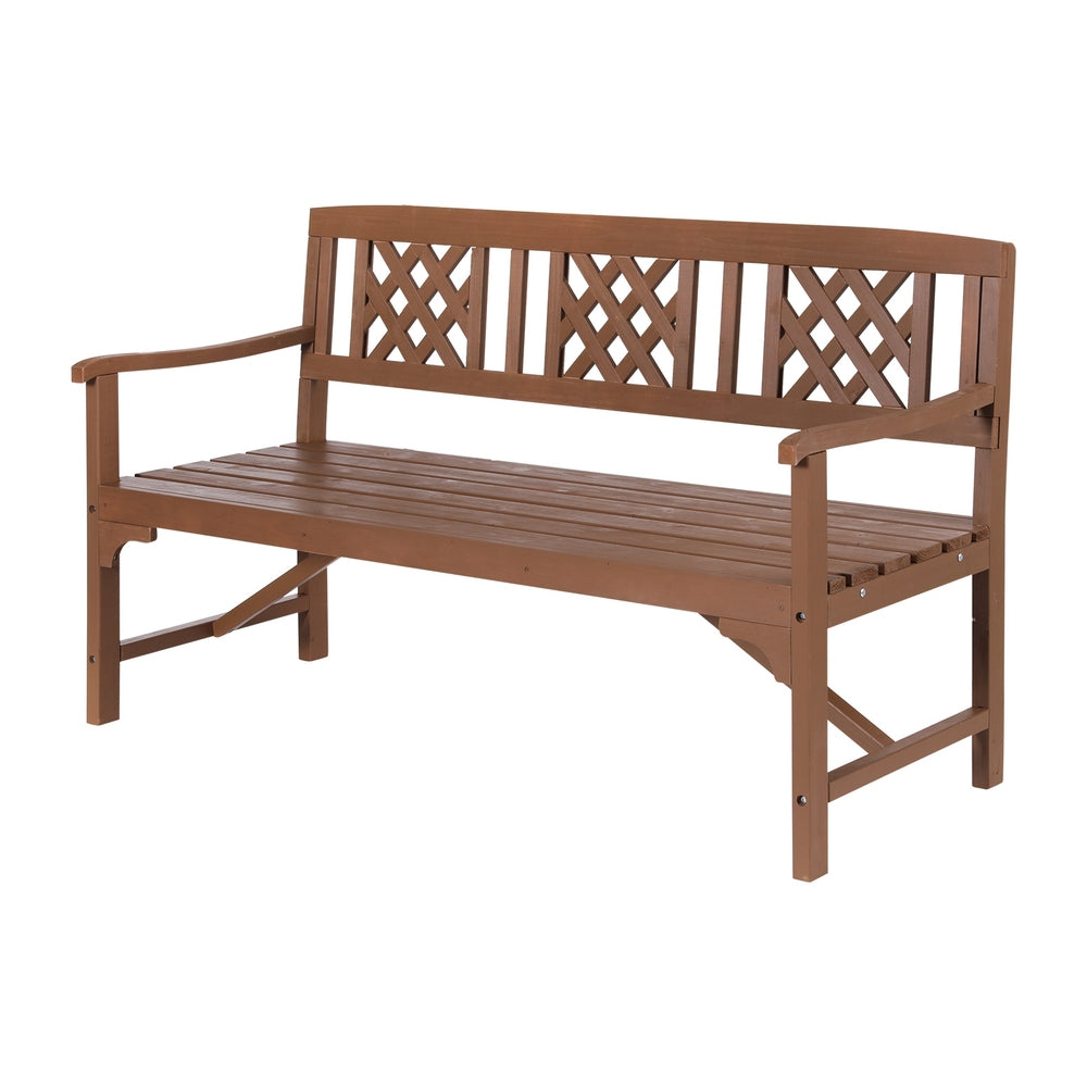 Outdoor Garden Bench Wooden Chair 3 Seat Patio Furniture Lounge White