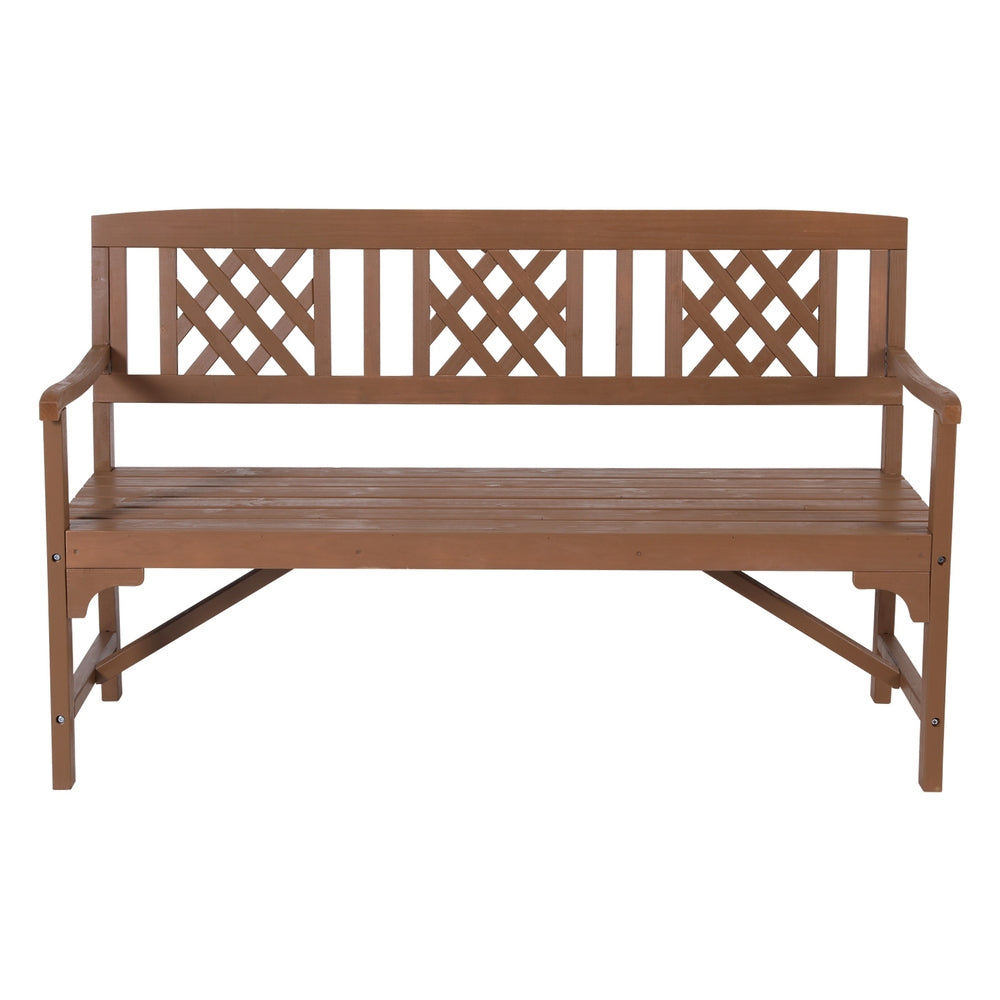 Outdoor Garden Bench Wooden Chair 3 Seat Patio Furniture Lounge White