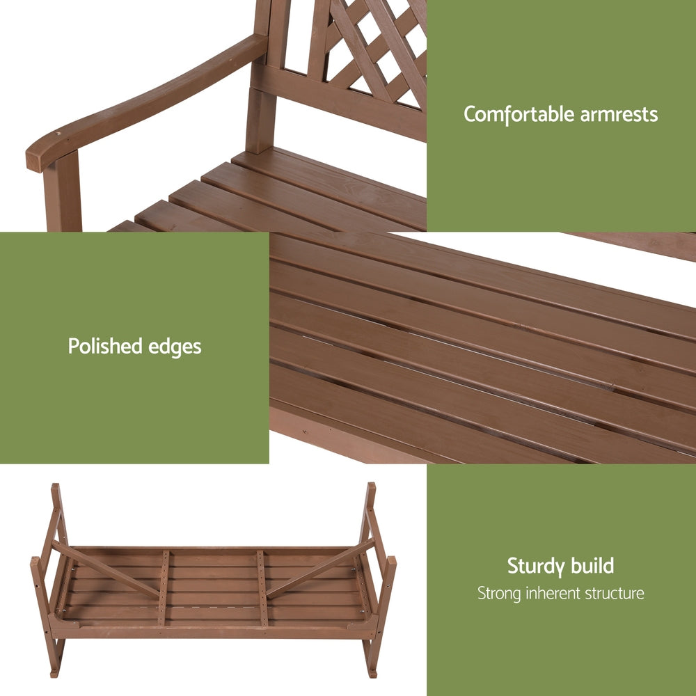 Outdoor Garden Bench Wooden Chair 3 Seat Patio Furniture Lounge White