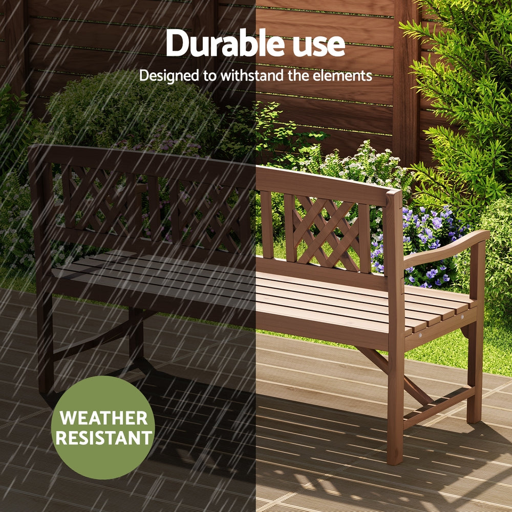 Outdoor Garden Bench Wooden Chair 3 Seat Patio Furniture Lounge White
