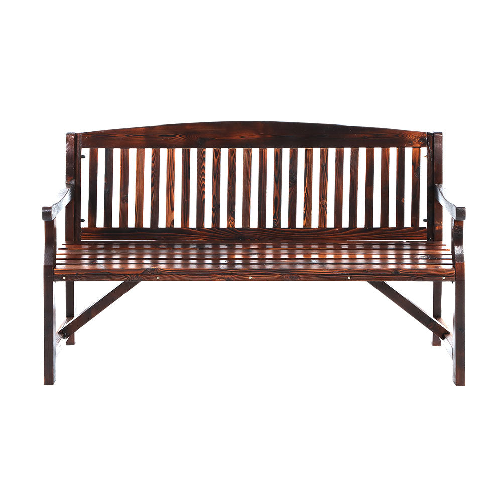 5Ft Outdoor Garden Bench Wooden 3 Seat Chair Patio Furniture Charcoal