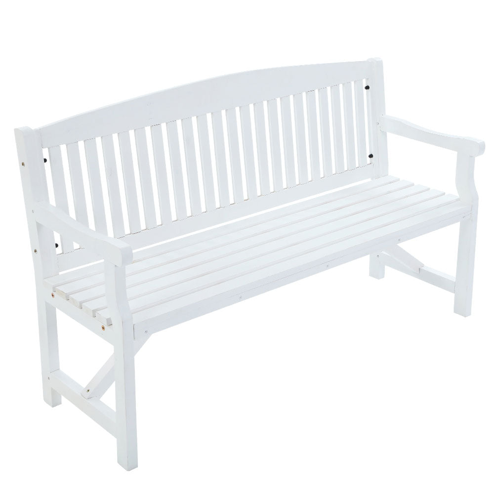 5Ft Outdoor Garden Bench Wooden 3 Seat Chair Patio Furniture White