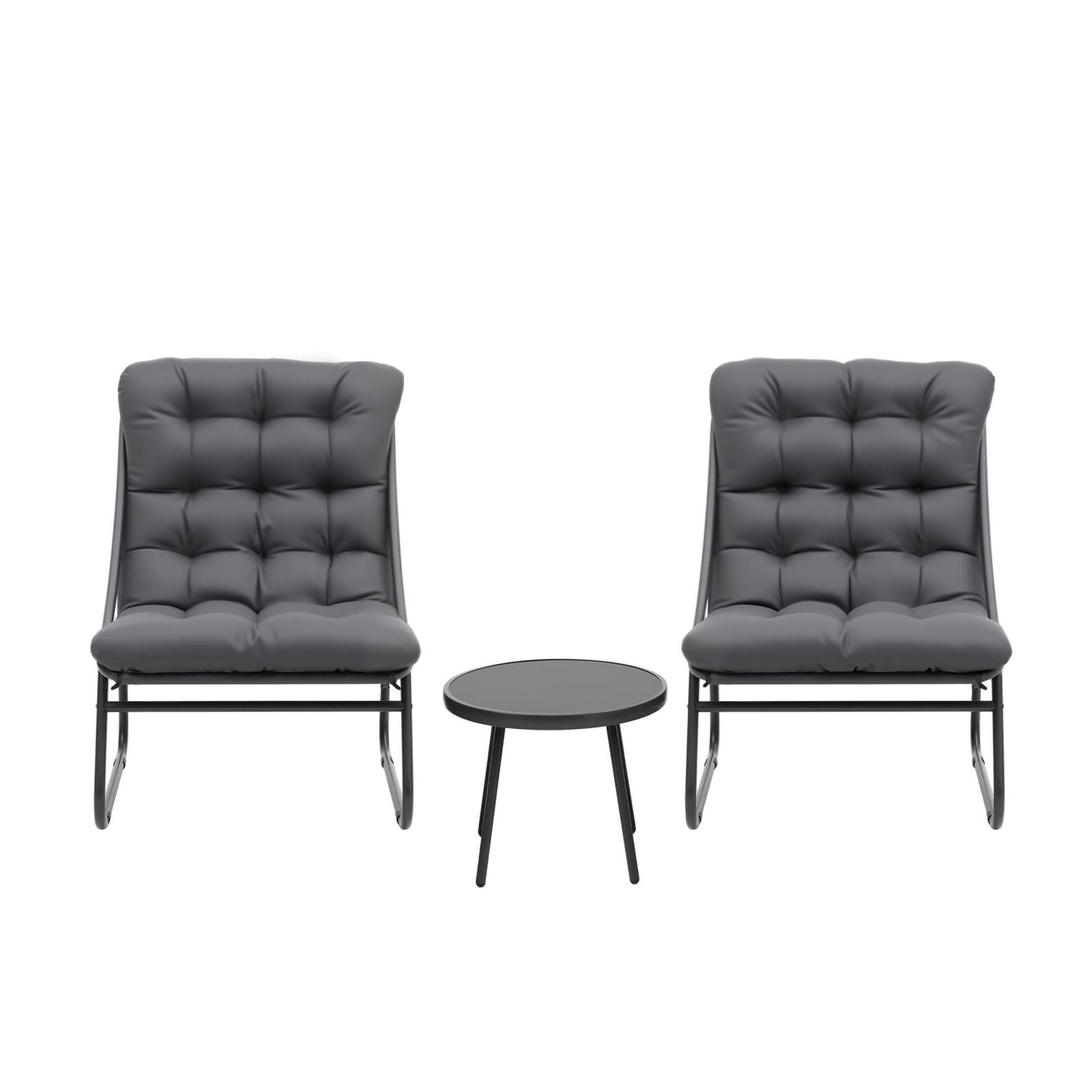 Outdoor Bistro Set Grey 64x80x94cm