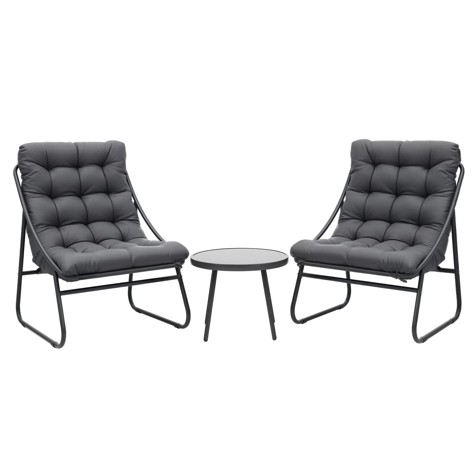 Outdoor Bistro Set Grey 64x80x94cm