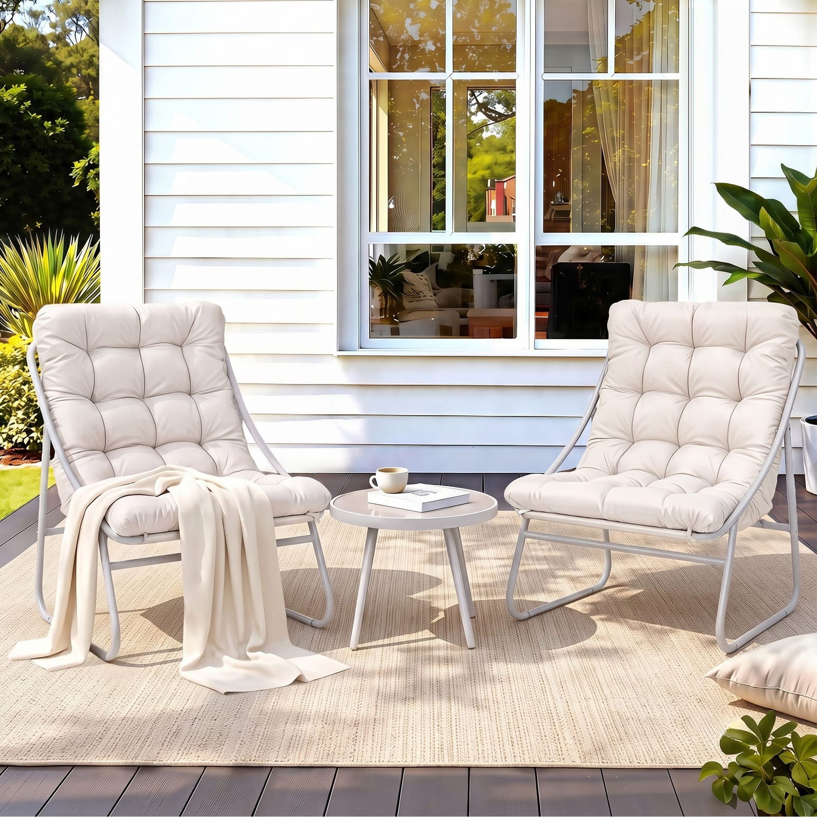 Outdoor Bistro Set Khaki 64x80x94cm