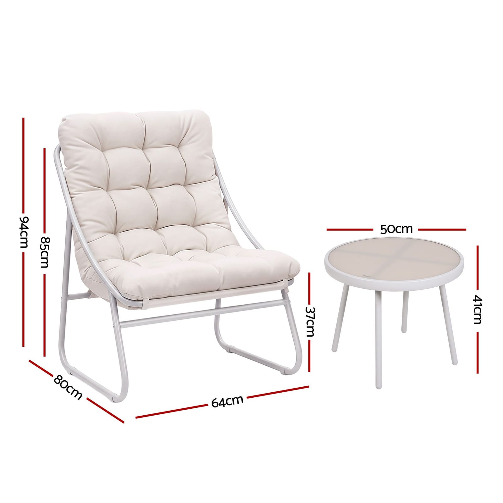 Outdoor Bistro Set Khaki 64x80x94cm