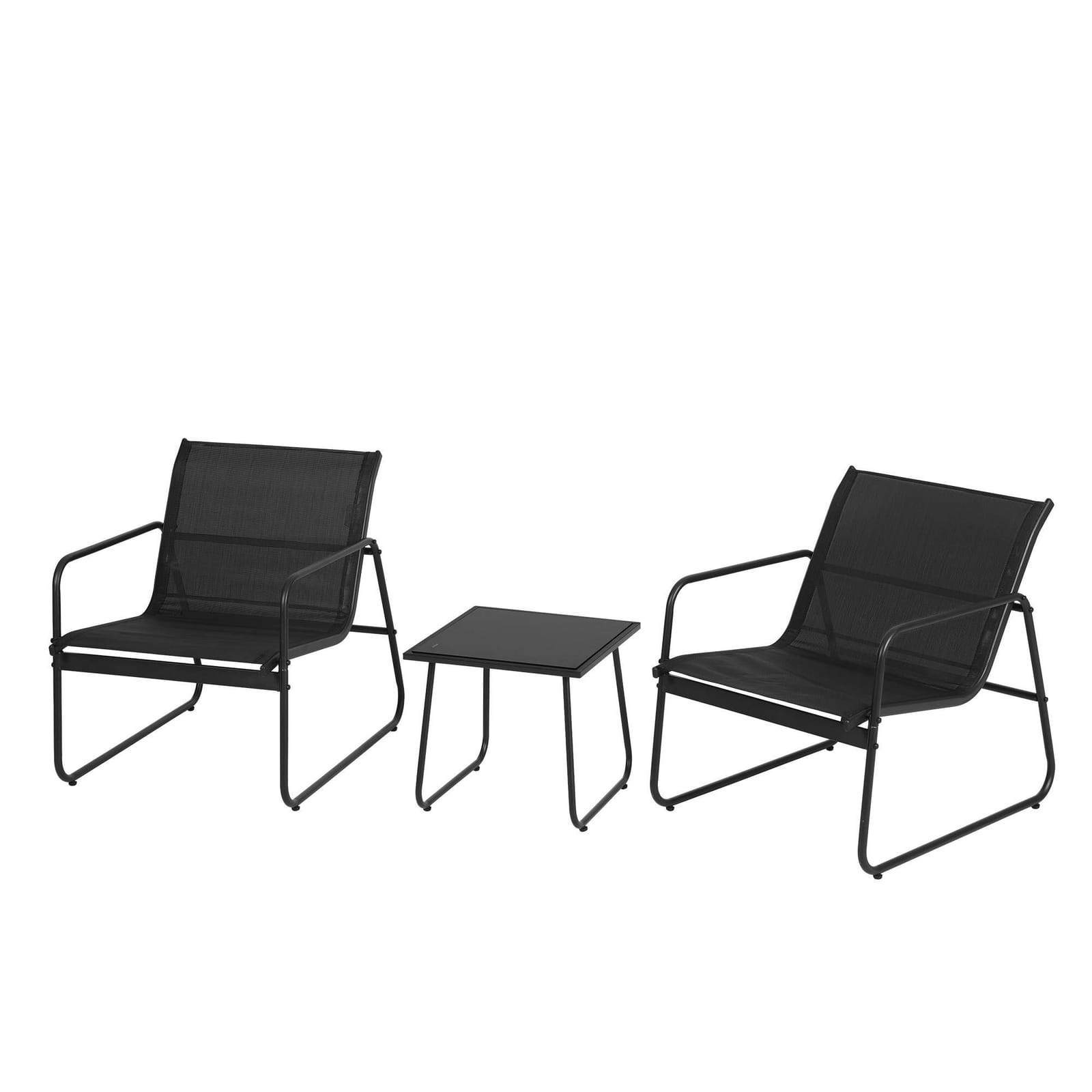 Outdoor Bistro Set Black Fabric 59x80x74cm