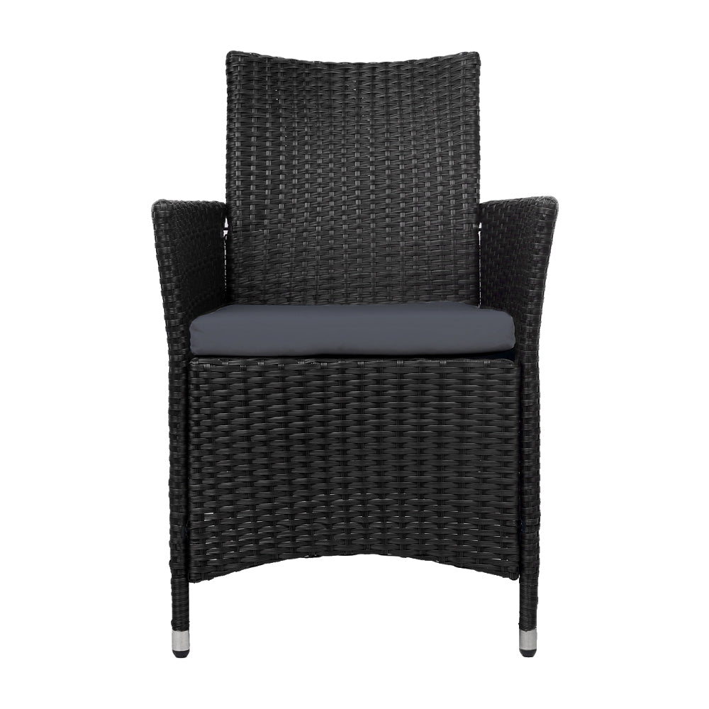 Outdoor Dining Chairs Wicker Patio Garden Furniture Cushion Idris 2PC Set