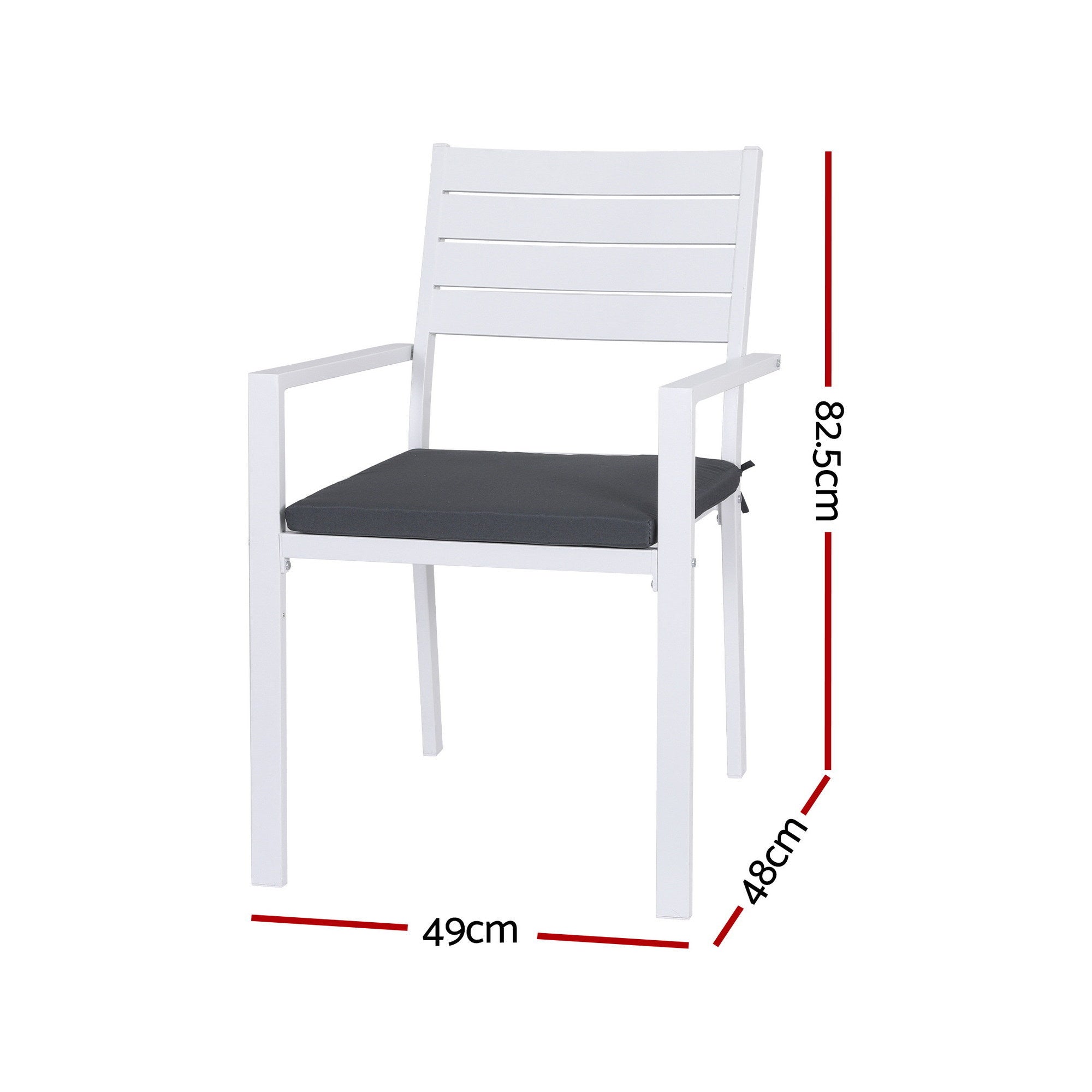 4-Piece Outdoor Dining Chairs Stackable Aluminum Patio Set White