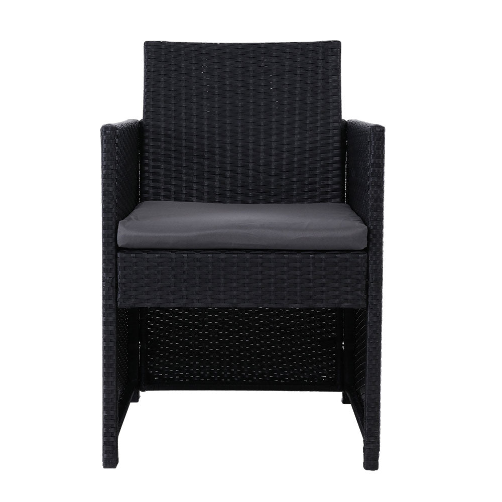 2Pc Outdoor Dining Chairs Patio Furniture Wicker Garden Cushion Hugo