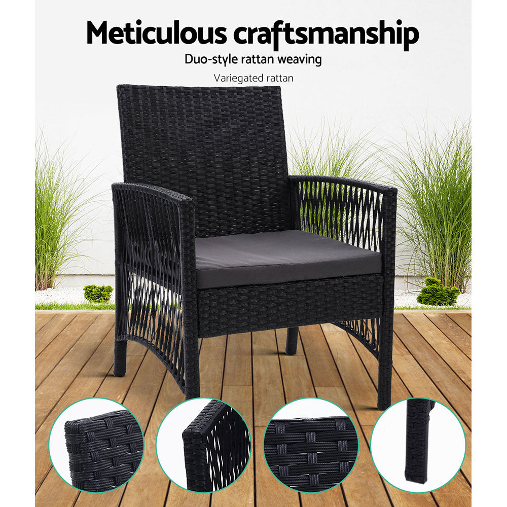 2Pc Outdoor Dining Chairs Patio Furniture Wicker Lounge Chair Garden