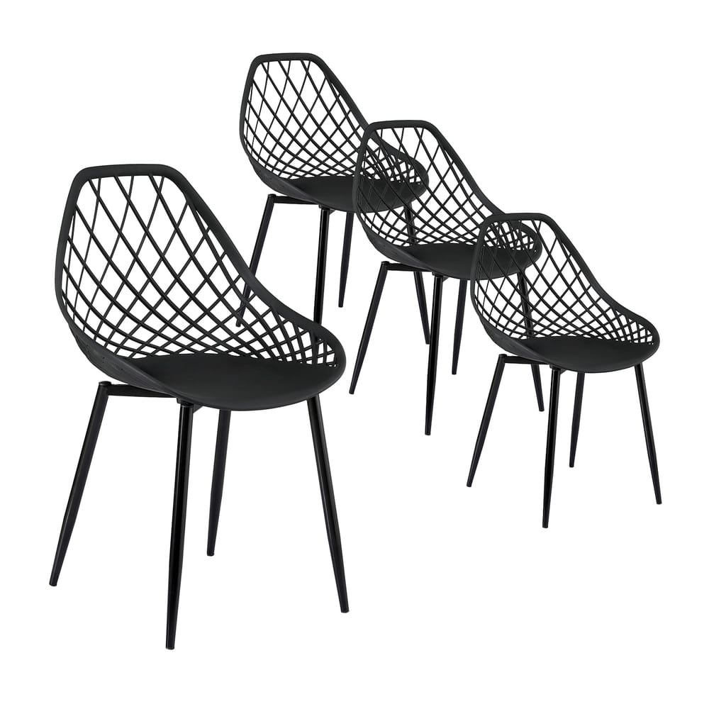 Outdoor Dining Chairs Black PP 40.5x48x83.5cm