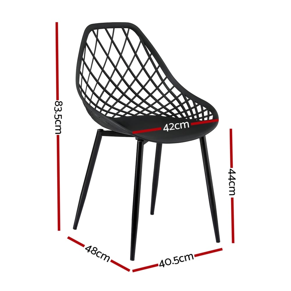 Outdoor Dining Chairs Black PP 40.5x48x83.5cm
