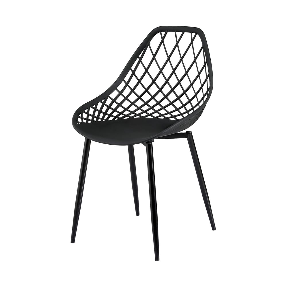 Outdoor Dining Chairs Black PP 40.5x48x83.5cm