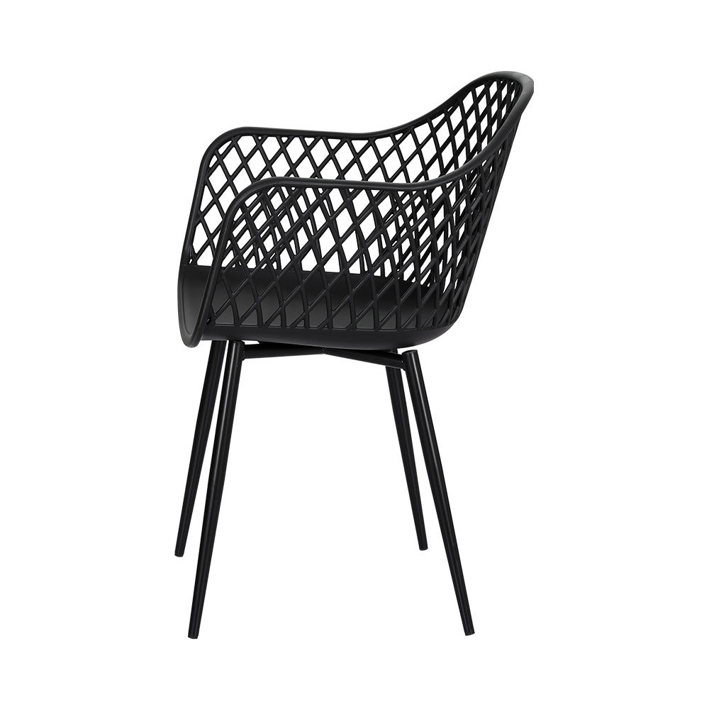 4PC Outdoor Dining Chairs PP Lounge Chair Patio Furniture Garden Black