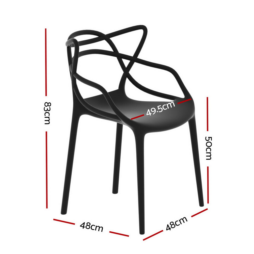 4PC Outdoor Dining Chairs PP Portable Stackable Chair Patio Furniture