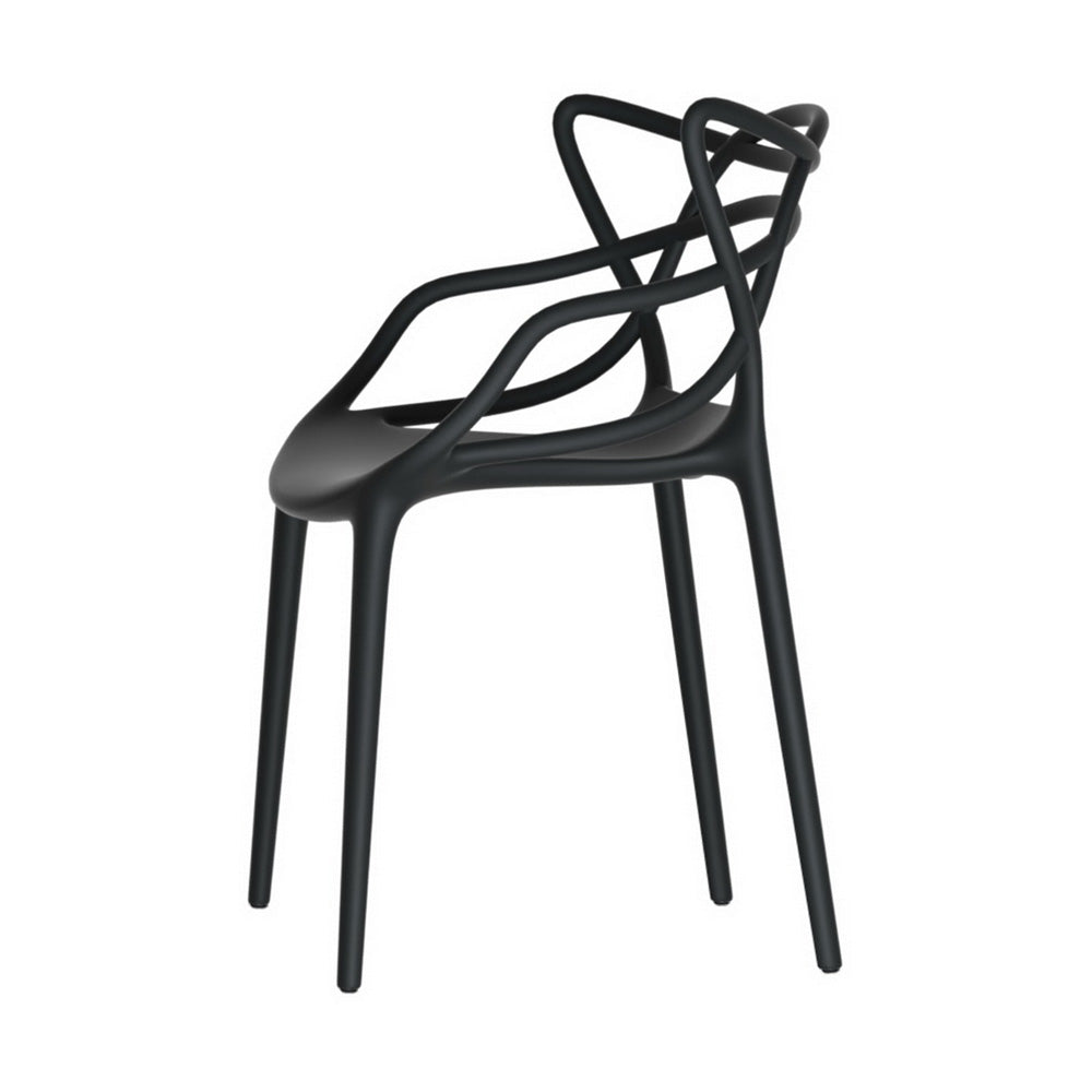 4PC Outdoor Dining Chairs PP Portable Stackable Chair Patio Furniture