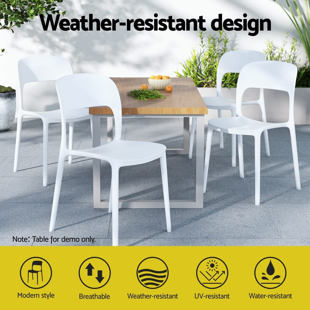 Outdoor Dining Chairs Stackable White king
