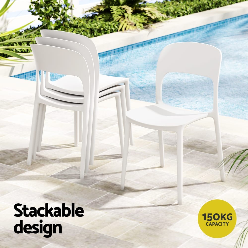 Outdoor Dining Chairs Stackable White king