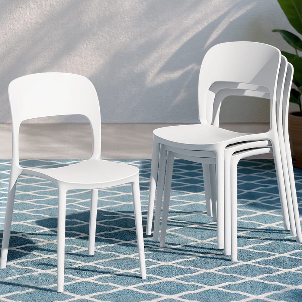 Outdoor Dining Chairs Stackable White king