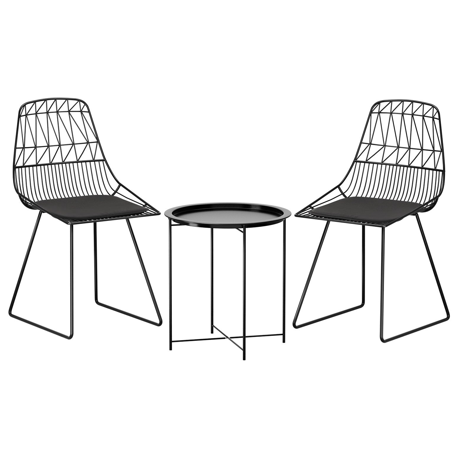 3Pc Outdoor Bistro Set Patio Furniture Lounge Chairs Table Garden with Outdoor Chairs