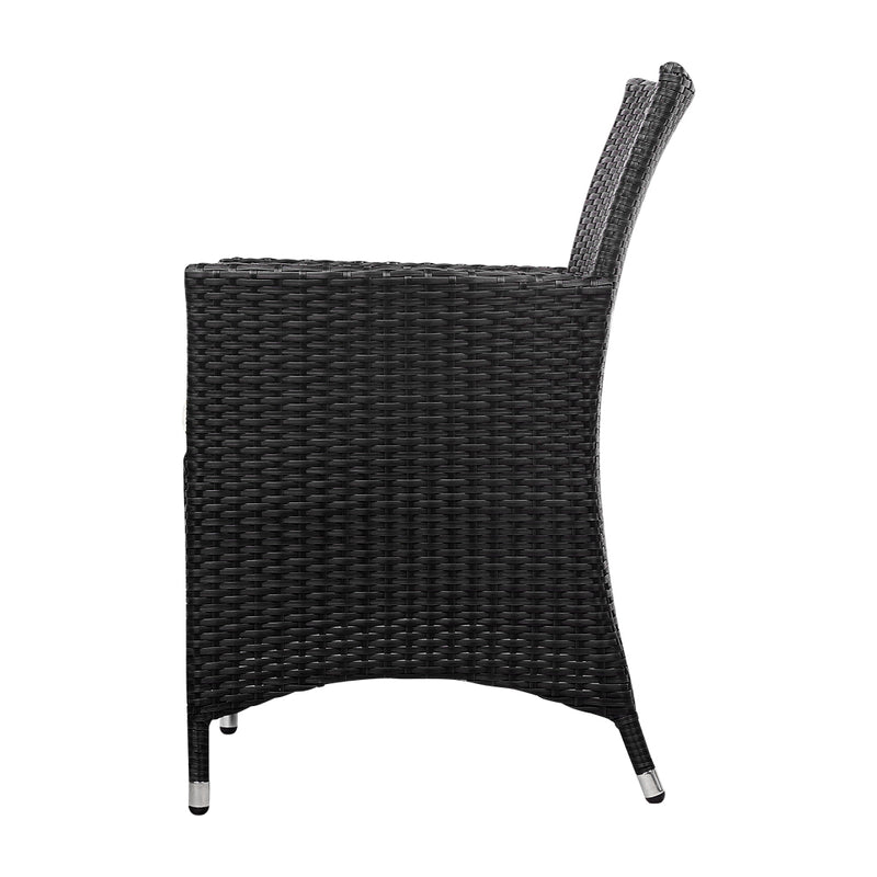 3Pc Bistro Set Outdoor Furniture Rattan Table Chairs Cushion Patio Garden Idris - Gardeon Dining Chair Wicker