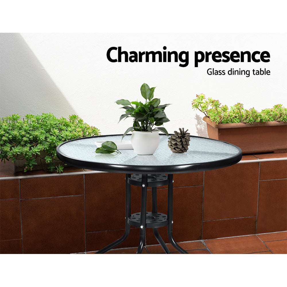 3Pc Bistro Set Outdoor Furniture Rattan Table Chairs Cushion Patio Garden Hugo