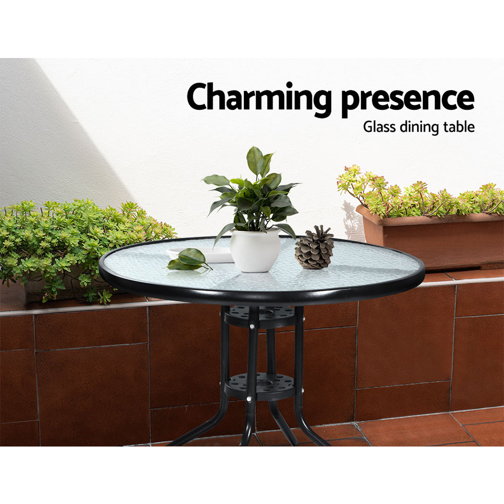 3Pc Bistro Set Outdoor Furniture Rattan Table Chairs Cushion Patio Garden Lyra