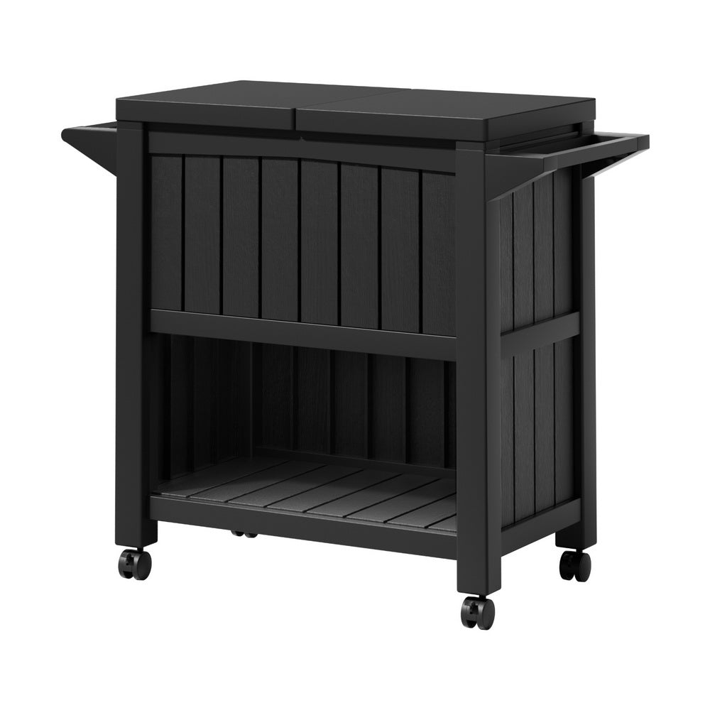 Outdoor Storage Cabinet Ice Cooler Cart 80L with Outdoor Storage Boxes