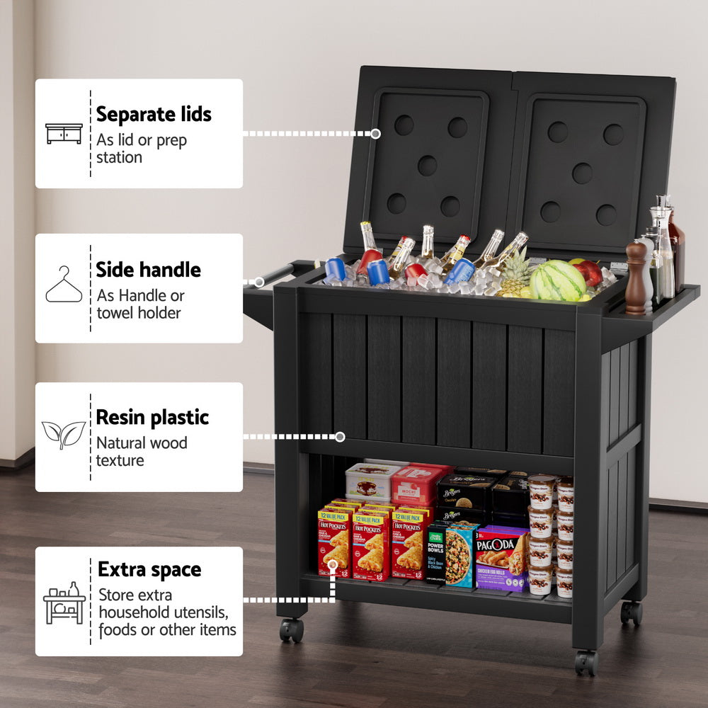 Outdoor Storage Cabinet Ice Cooler Cart 80L | Outdoor Storage Boxes